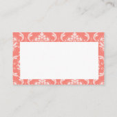 コーラルダマスク結婚式ウィッシングウェルカード エンクロージャーカード (裏面)