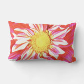 コーラルダ赤と白リアストライプのプリント ランバークッション (裏面)