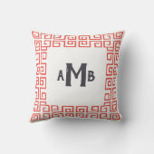 コーラルチノイスリーワイドギリシャ鍵モノグラ縁どム クッション (裏面)