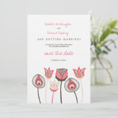 コーラルチョコレートファンキーアイボリー花の保存日 セーブザデート (スタンド正面)