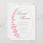 コーラルチョーズボーホフレームエレガントブライダルシャワー 招待状 (正面)