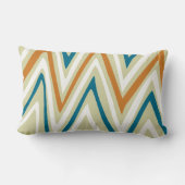 コーラルティール(緑がかった色)セージグリーンオフホワイトアイボリージグザグザグザグ ランバークッション (裏面)