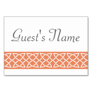 コーラルテーブルカードのケルト織りハート テーブルナンバー