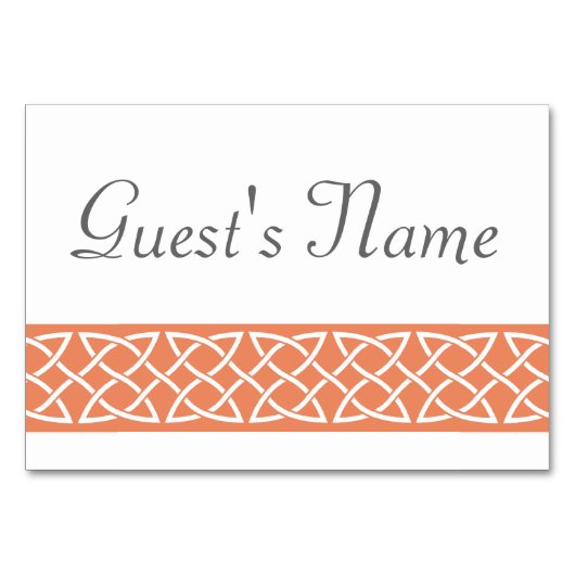 コーラルテーブルカードのケルト織りハート テーブルナンバー (正面)