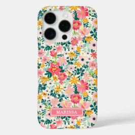 コーラルディッツィーフラワーモノグラム iPhone 16 PROケース