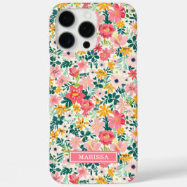 コーラルディッツィーフラワーモノグラム iPhone 16 PRO MAXケース