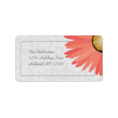 コーラルデイジーダマスク差出人住所ラベル ラベル (正面)