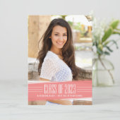 コーラルデストライプコ写真卒業パーティー 招待状 (スタンド正面)