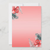 コーラルトロピカルハイビスカス離れ&パーティの招待状 招待状 (裏面)