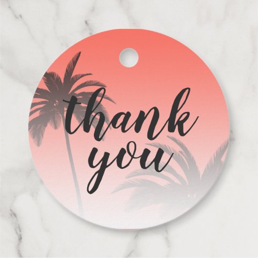 コーラルトロピカルパームツリービーチサンキュー結婚ズ フェイバータグ (裏面)