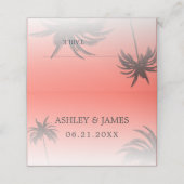 コーラルトロピカルパームツリービーチ結婚式 プレイスカード (外部開封)