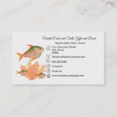 コーラルトロピカルフィッシュ白黒シンプル沿岸 名刺 (正面)