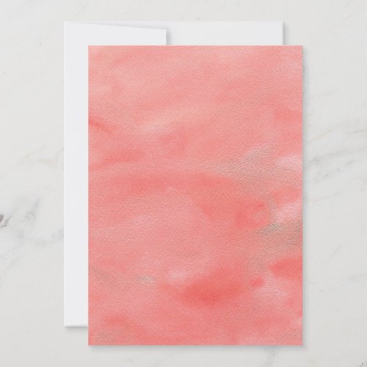 コーラルドリームズウォーターカラー結婚式招待状 招待状 (裏面)