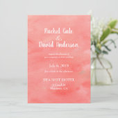 コーラルドリームズウォーターカラー結婚式招待状 招待状 (スタンド正面)