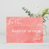 コーラルドリームズビーマイメイド・オブ・オーナー(花嫁付き添い人)提案カード 招待状 (スタンド正面)