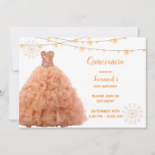 コーラルドレスのストリングライト クイーンセニョーラ 招待状 (正面)