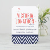 コーラルネイビーとコーラルジグザグアンドフローラ結婚ズ 招待状 (スタンド正面)