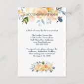 コーラルネイビーウォーターカラー結婚フローラズアコモデーション エンクロージャーカード (裏面)