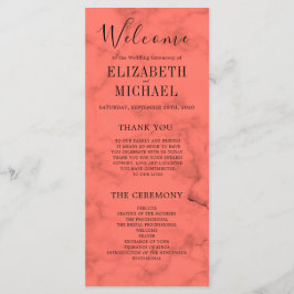 コーラルネイビーエレガントブモダン結婚ルー プログラム