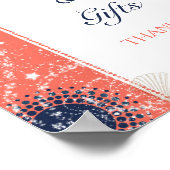 コーラルネイビービーチ結婚式カード&ギフトサイン ポスター (角)