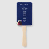 コーラルネイビーブルーエレガントモダン結婚式 プログラム ハンドファン (裏面)