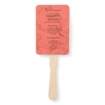 コーラルネイビーブルーエレガントモダン結婚式 プログラム