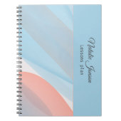 コーラルネイビーミニマルブルー名スパイラルフォトノートブック ノートブック (正面)