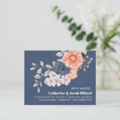 コーラルネイビー新しい住所ニューハウスポストを移動 ポストカード (スタンド正面)