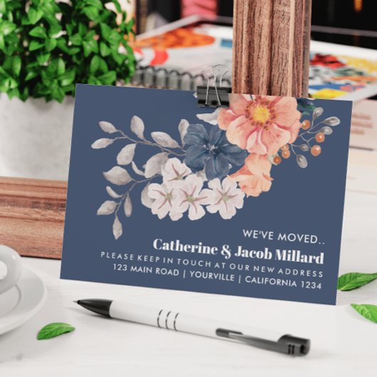 コーラルネイビー新しい住所ニューハウスポストを移動 ポストカード