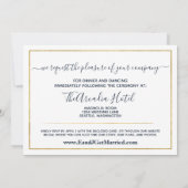 コーラルネイビー金ゴールドランタン披露宴ディナー 招待状 (裏面)