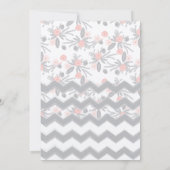 コーラルネイビー&グレージグザグザグタイポグラフィ結婚ズ 招待状 (裏面)