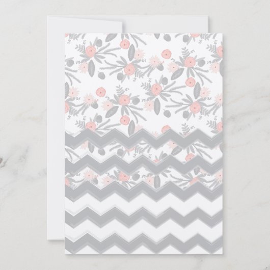 コーラルネイビー&グレージグザグザグタイポグラフィ結婚ズ 招待状 (裏面)