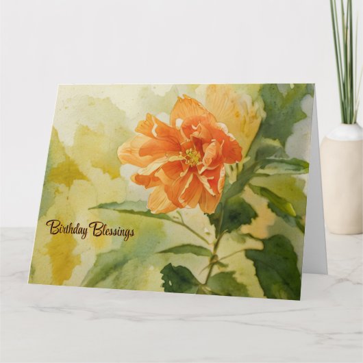 コーラルハイビスカス – 誕生日カード カード (正面)