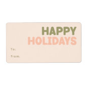 コーラルハッはっきりしたモダンプホリデーズ長方形ギフト ラベル (正面)