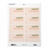 コーラルハッはっきりしたモダンプホリデーズ長方形ギフト ラベル (フルシート)