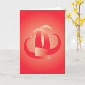 コーラルハートが抱き合う カード (黄色い花)