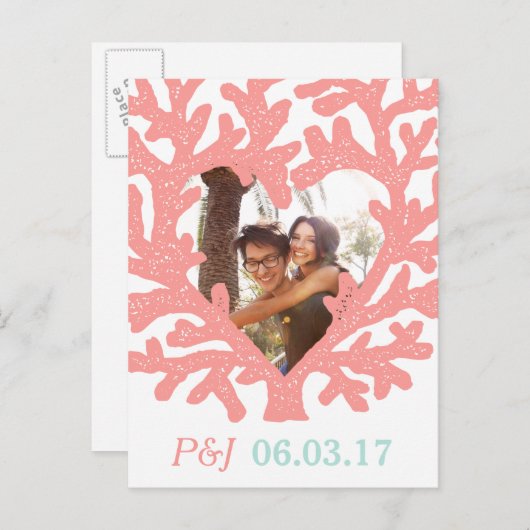 コーラルハートアクアビーチ結婚式ザデイツ 案内ポストカード (正面/裏面)