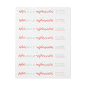 コーラルハートアクアビーチ結婚式 ラップアラウンドラベル (シート)