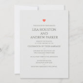 コーラルハートウェディング 招待状 (正面)