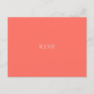 コーラルハートウェディングRSVP インビテーションポストカード