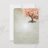 コーラルハートリーフ結婚ツリーありがとう サンキューカード (裏面)