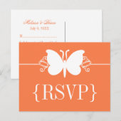 コーラルバタフライスワールRSVPポストカード インビテーションポストカード (正面/裏面)