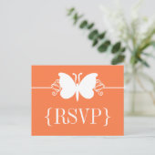 コーラルバタフライスワールRSVPポストカード インビテーションポストカード (スタンド正面)