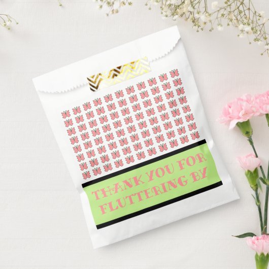 コーラルバタフライバースデーパーティー フェイバーバッグ (封をした状態)