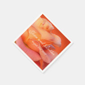 コーラルバラパーソナライズされたズ結婚ナプキンス スタンダードカクテルナプキン (角)