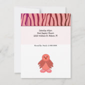 コーラルバーディベビーシャワー招待状 招待状 (裏面)