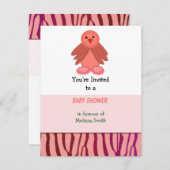 コーラルバーディベビーシャワー招待状 招待状 (正面/裏面)