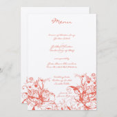 コーラルバード アンド スワールズ ウェディング メニュー (正面/裏面)