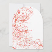 コーラルバード&スワール結婚式招待状 招待状 (裏面)