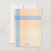 コーラルパステルプレイドベビー写真サンキューカード サンキューカード (裏面)